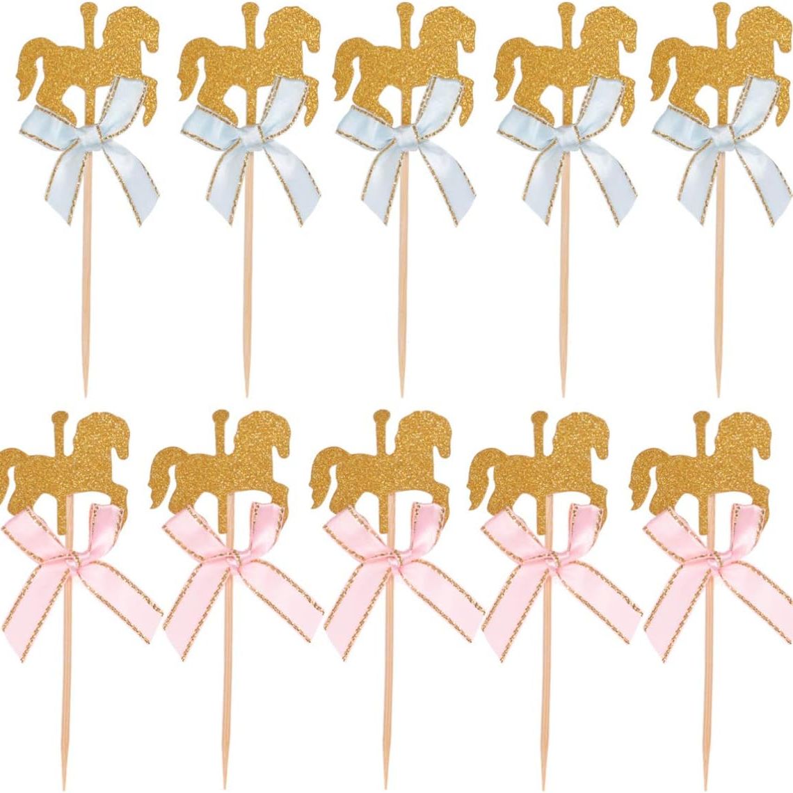 Carousel Shape Party Cake Toppers Set