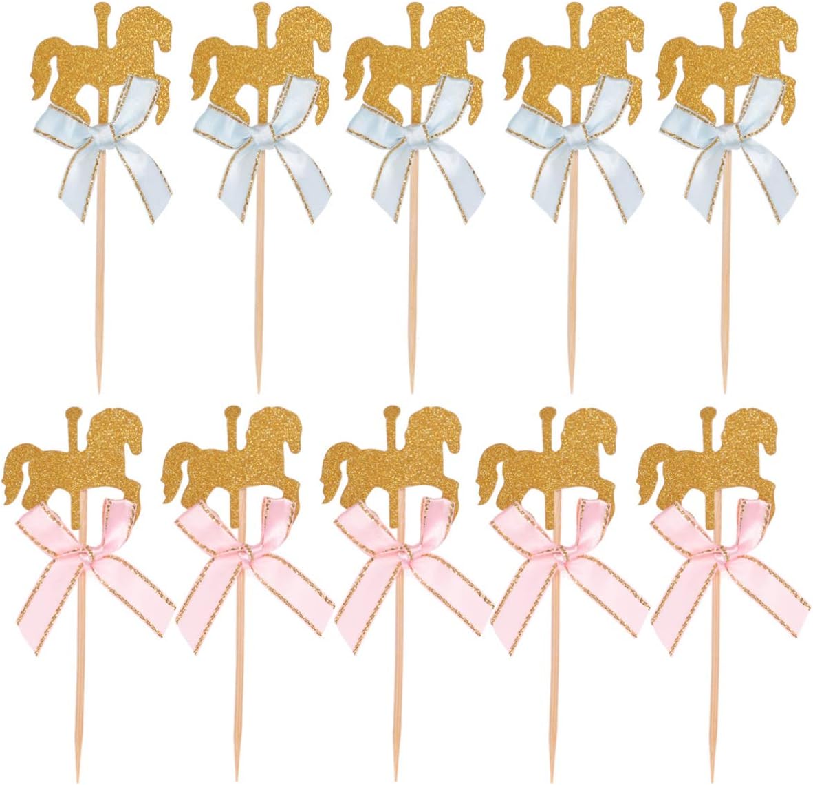 Carousel Shape Party Cake Toppers Set