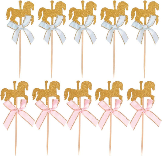 Carousel Shape Party Cake Toppers Set