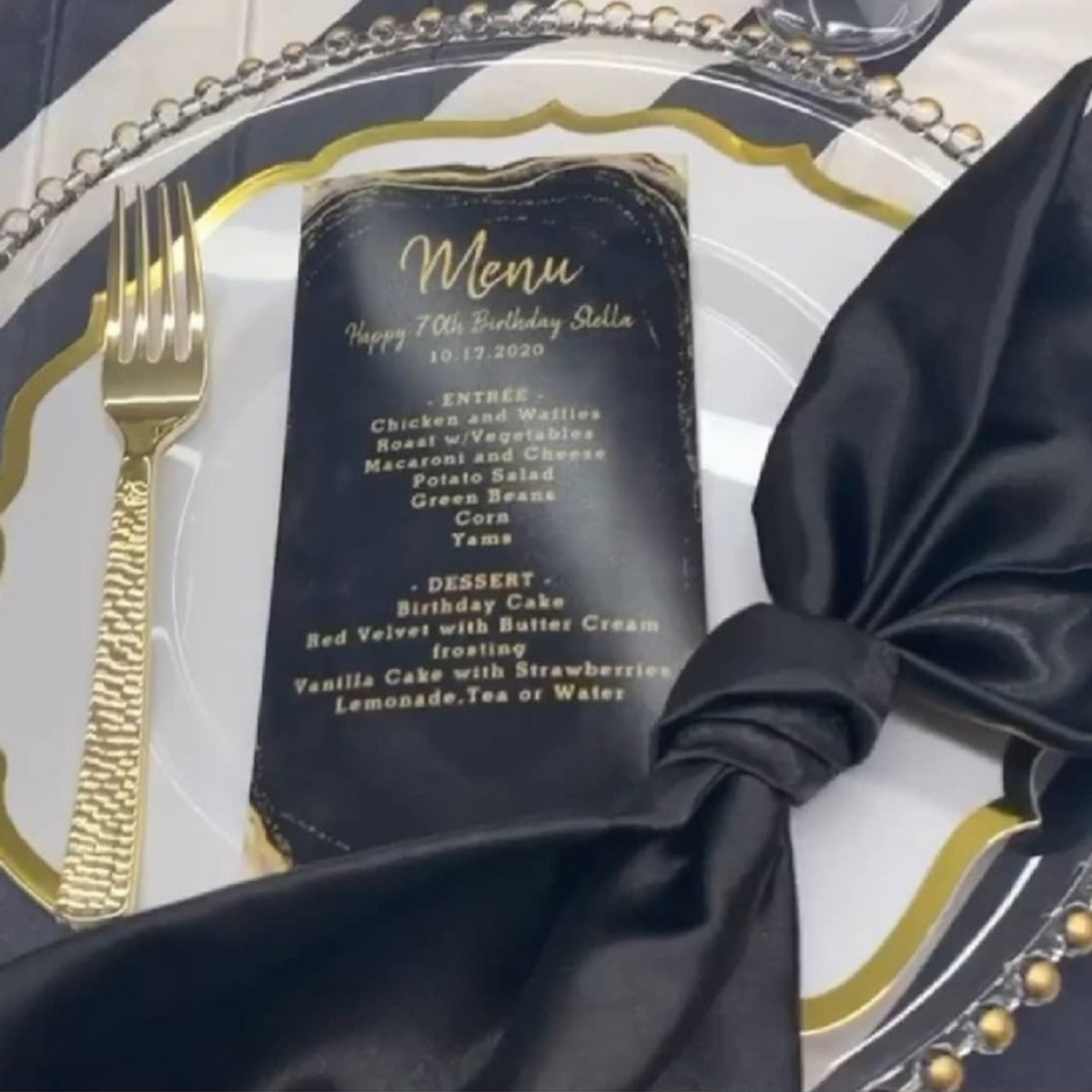 Black Satin Chic Cloth Napkins Set