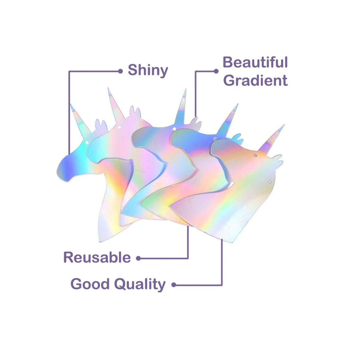 Iridescent Foiled Unicorn Tassel Garland