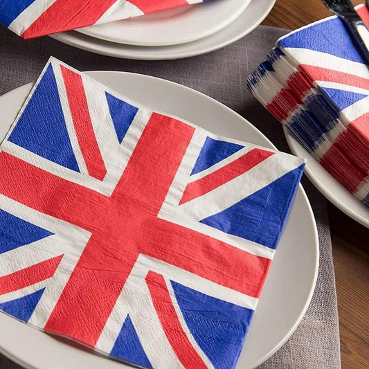 British Flag Theme Paper Napkins Set