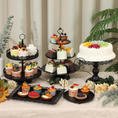 Load image into Gallery viewer, Gold and Black Metal Cake Stands Set
