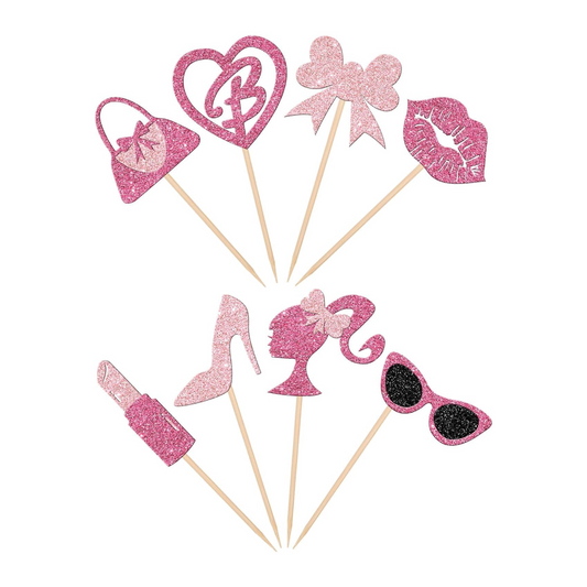 Barbie Theme Cup Cake Toppers Set