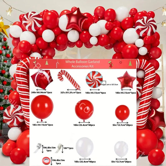 Christmas Candy Cane Balloon Garland