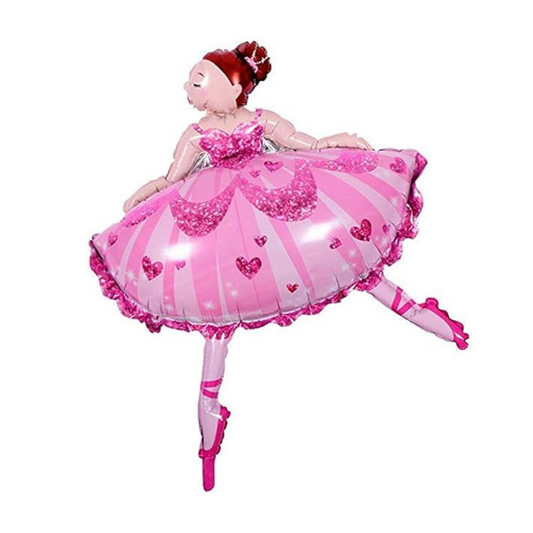 Ballerina Dancing Girl Shaped Foil Balloons (Pink)