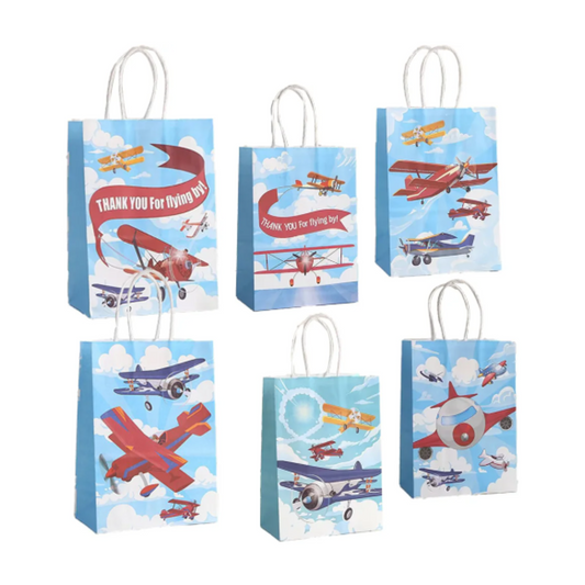 Airplane Theme Birthday Party Candy Gift Bags Set