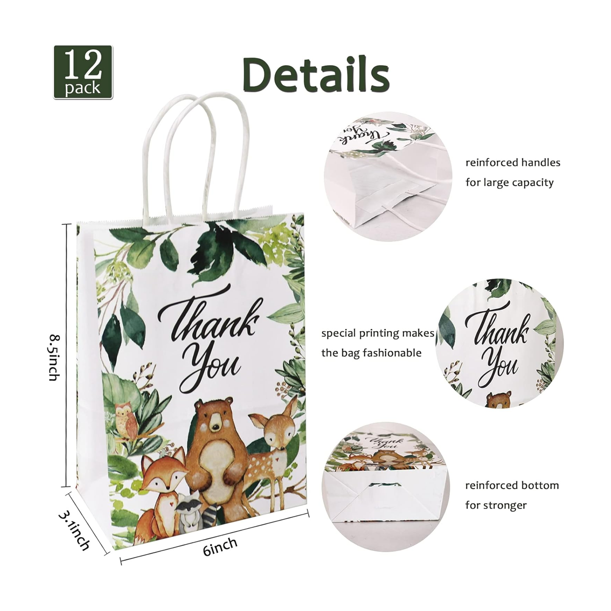 Woodland Baby Shower Party Gift Bag Set