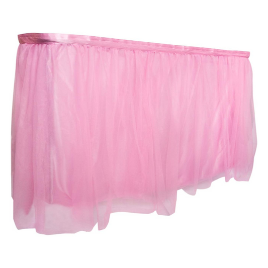 Pink Tulle Table Skirts with LED Lights