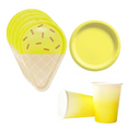 Load image into Gallery viewer, Ice Cream Theme Birthday Party Tableware Set (Yellow)
