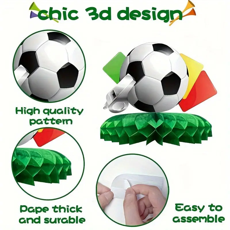 Football Theme Honeycomb Paper Ornaments Set