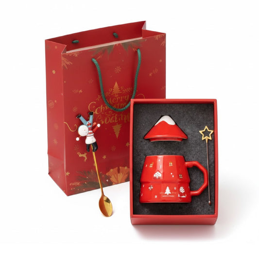 Red Christmas Mug Set