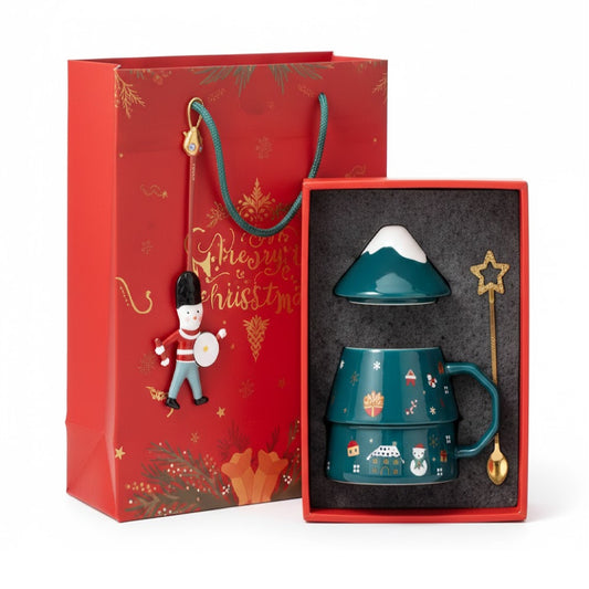 Green Christmas Mug Set