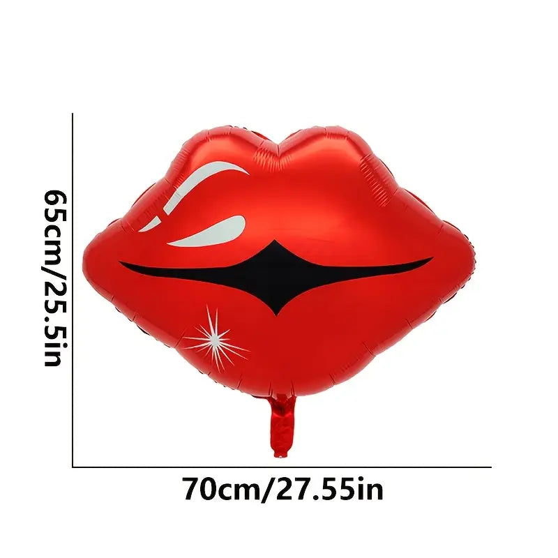 1 Pc Helium Red Lips Foil Balloon