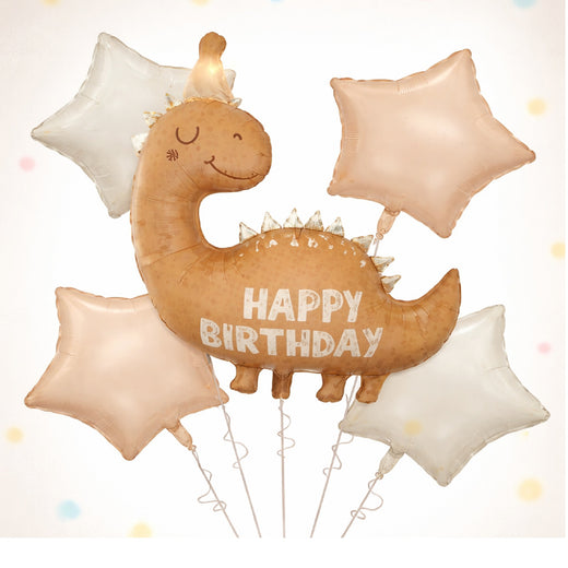 Happy Birthday Brown Dinosaur Bouquet Balloon