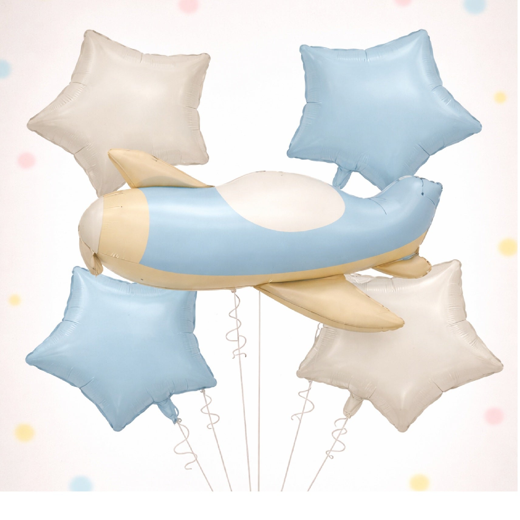 Sky Blue Airplane Foil Balloon Bouquet