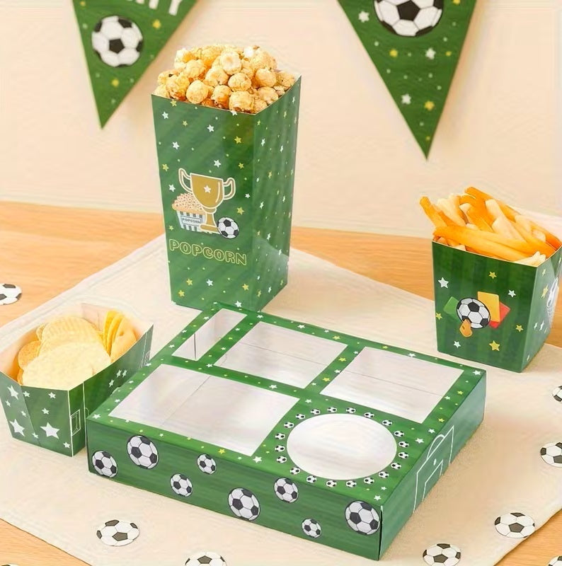 Green Soccer Themed Paper Snack Tray