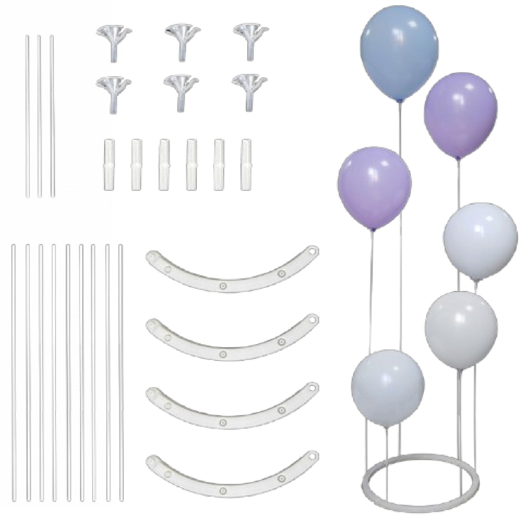 Ball Fiber Rod Table Float Round Hold 6 Balloons