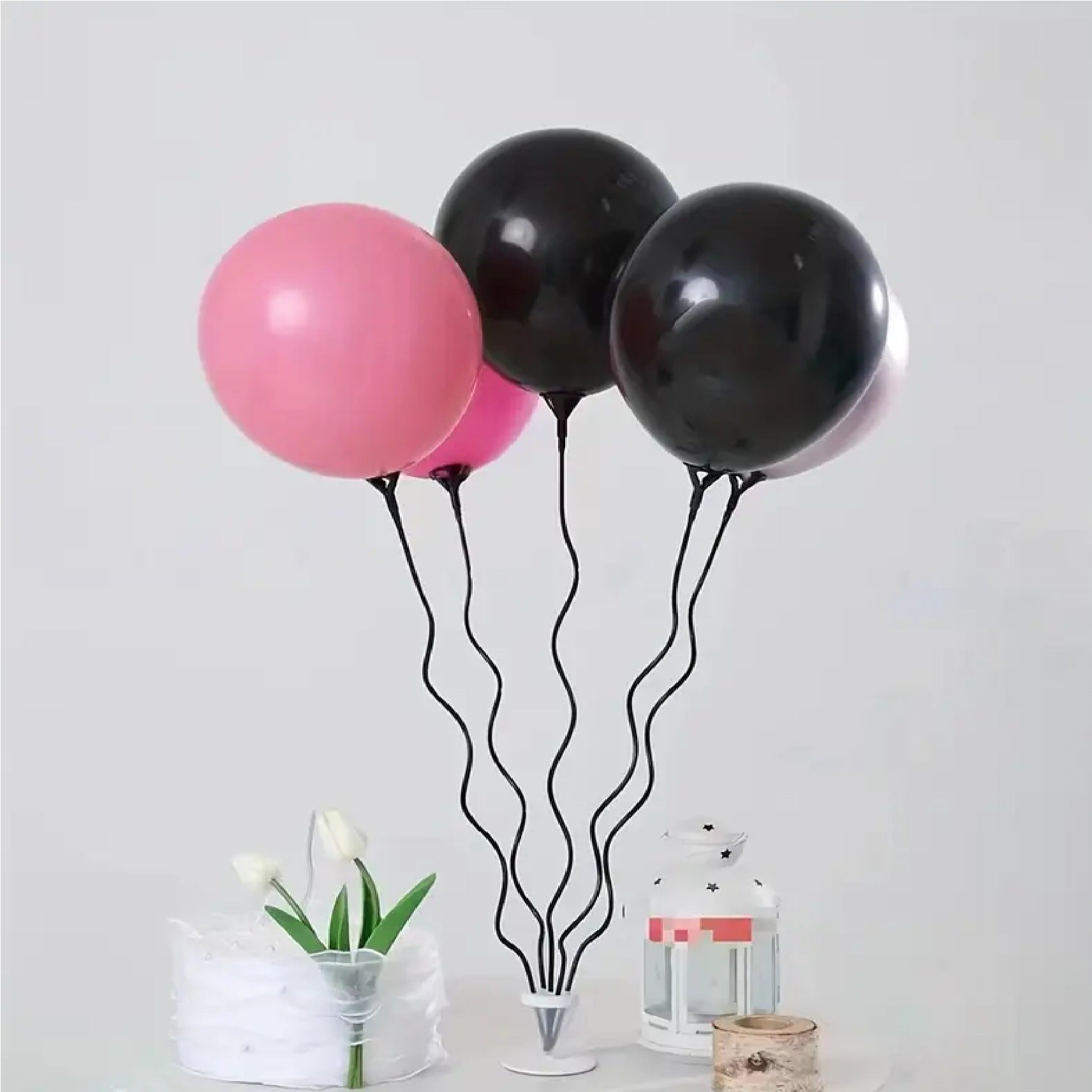 Black Spiral Bracket Holds 5 Balloons