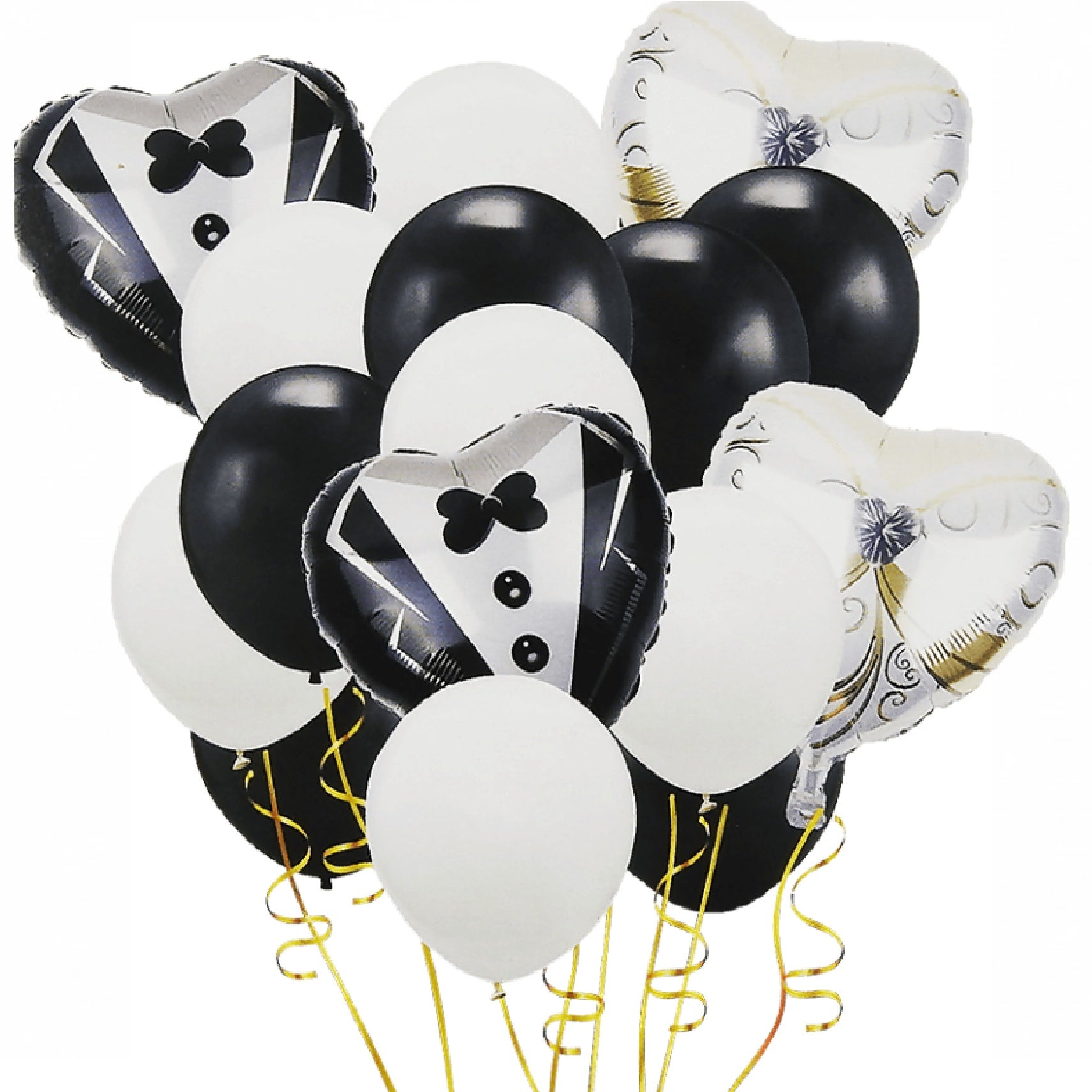 Bride & Groom Balloons Bouquet