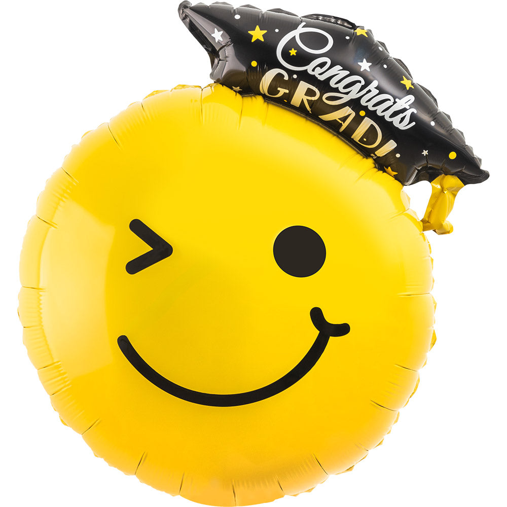 Smiling Grad Foil Balloon