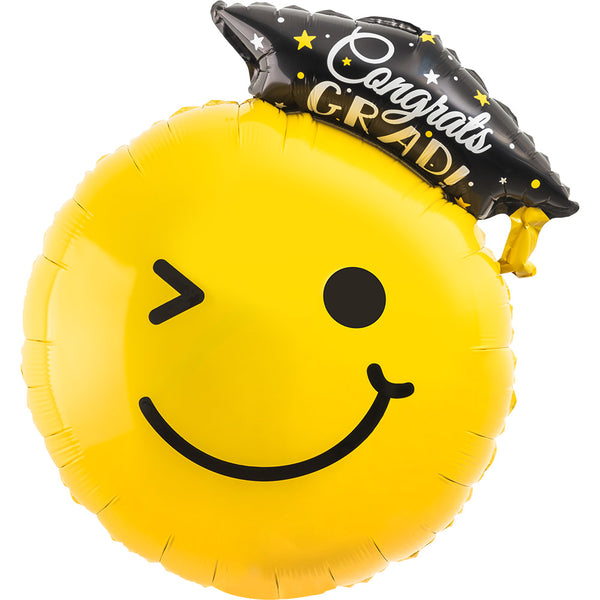 Smiling Grad Foil Balloon