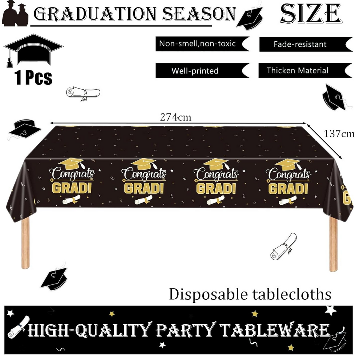 Graduation Theme Table Cover