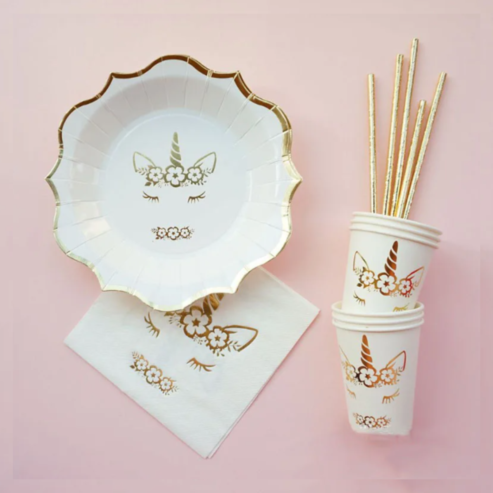 Golden Unicorn Theme Tableware Set