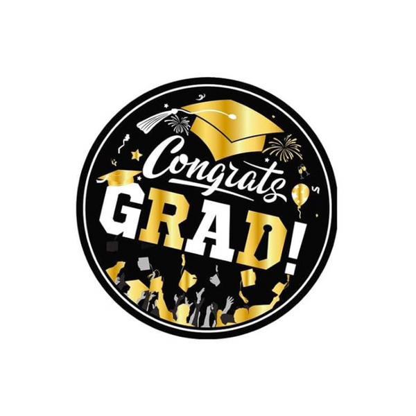 Graduation Theme Party 9 Inch Paper Plates Set