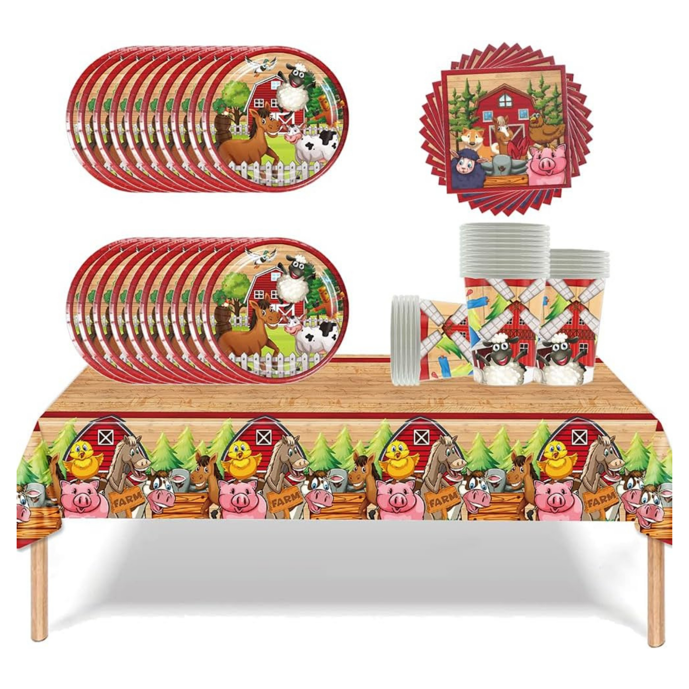 Farm Theme Birthday Party Tableware Set