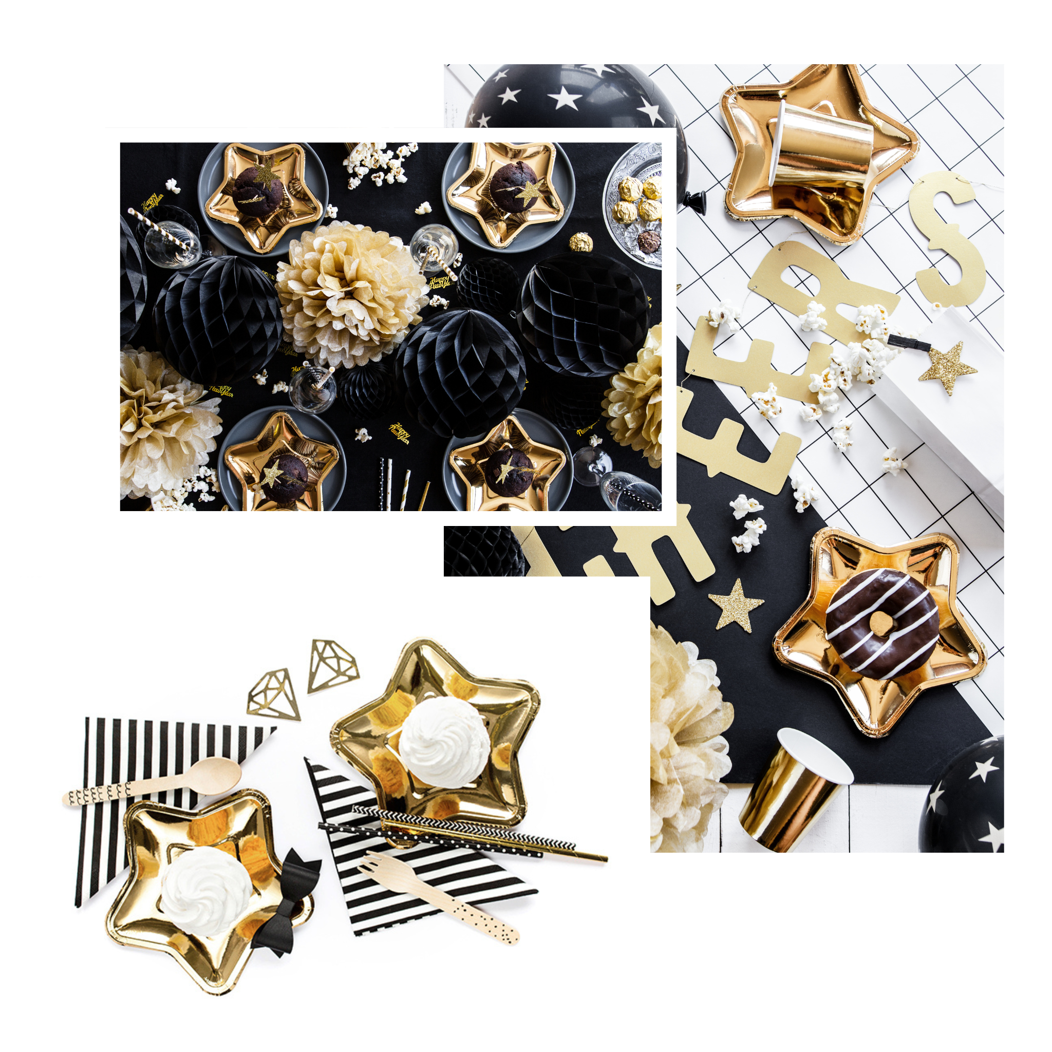 Gold Star Paper Plates Set