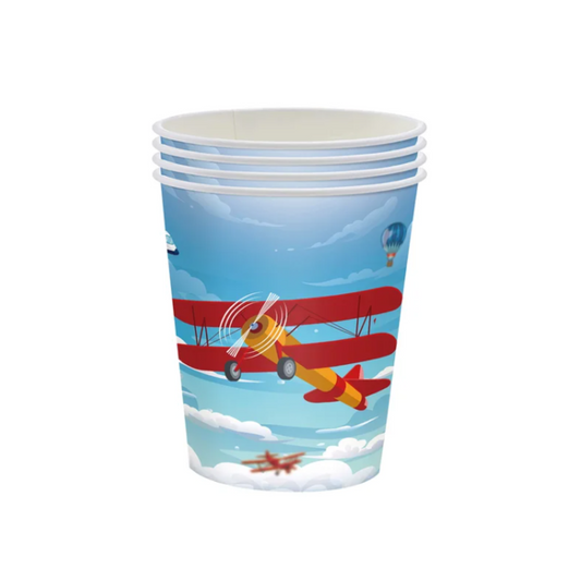 Airplane Theme Party Paper Cups Set