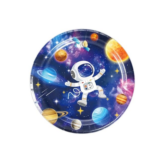 Galaxy Space Theme Party 7 Inch Paper Plates Set
