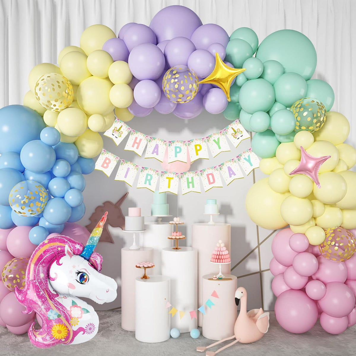 Unicorn Birthday Balloon Arch Decorations