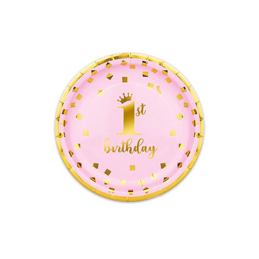 First Birthday Decorations 7 Inch Paper Plates Set