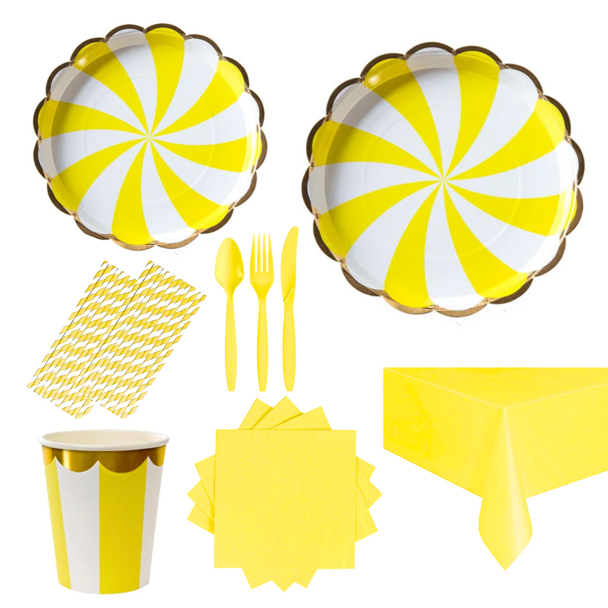 Yellow Swirl Tableware Set