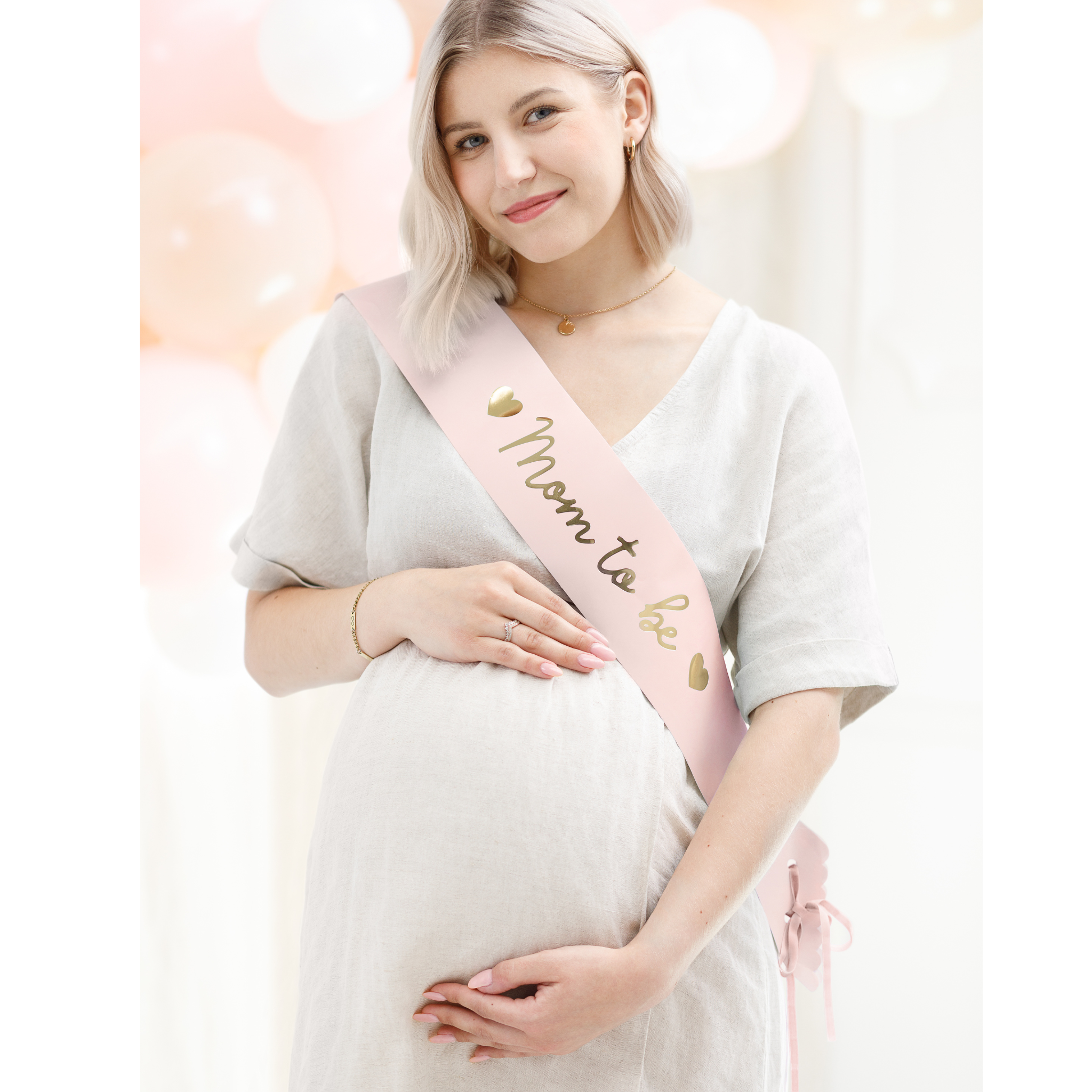 Sash Mom to be, Pale Pink, 75cm