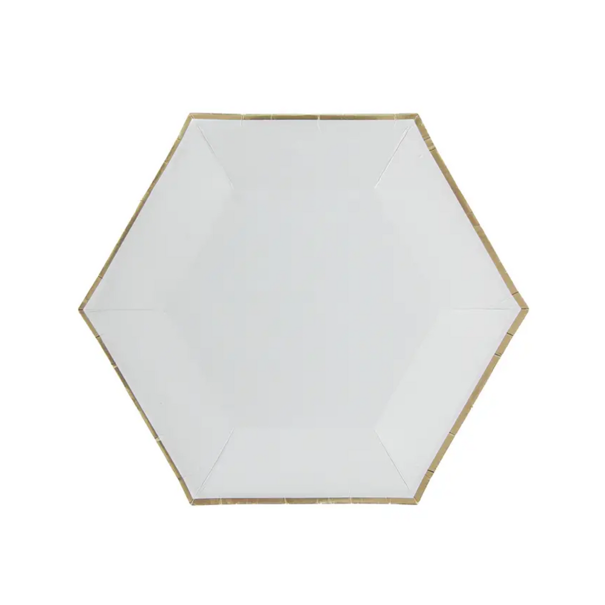 Bronzing White Hexagon Tableware Set
