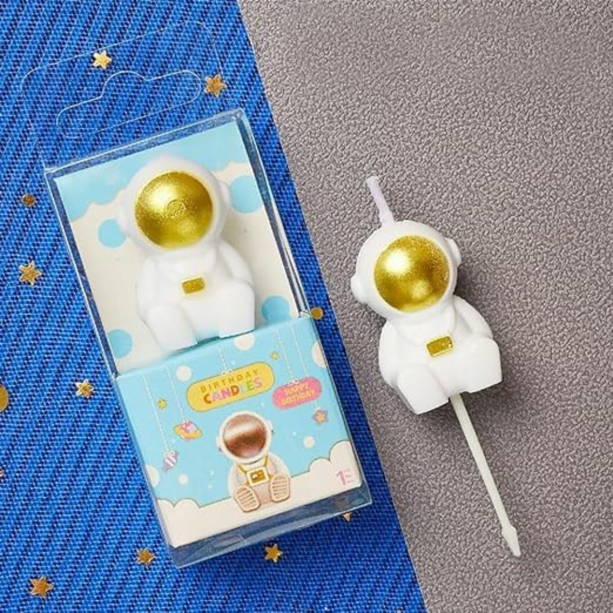 Cute Astronaut-Shaped Birthday Candles