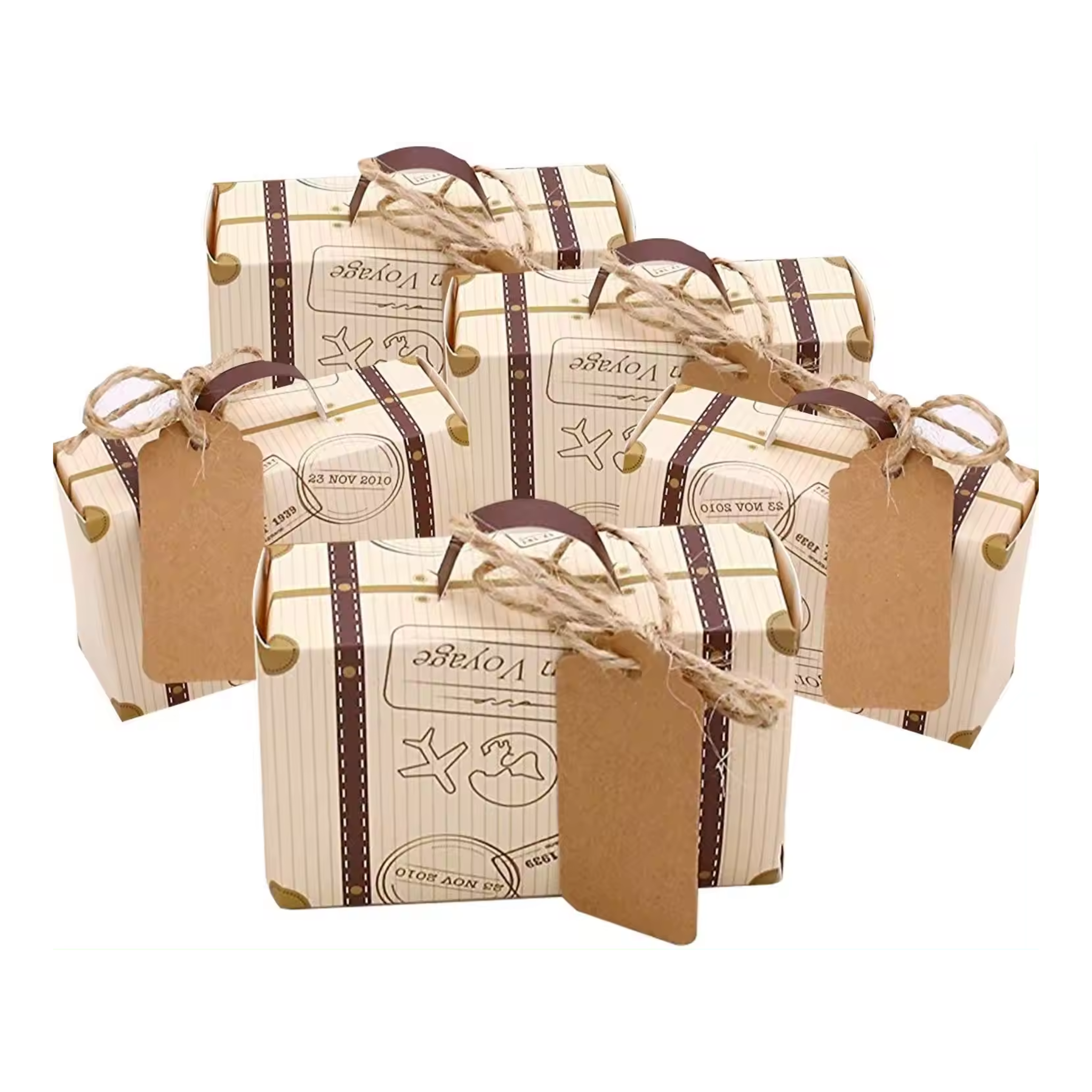 Suitcase Birthday Party Favor Boxes Set