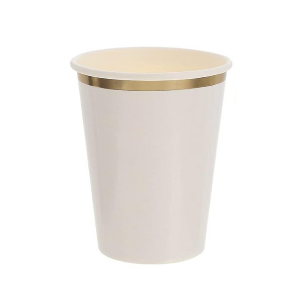 Bronzing White Hexagon Paper Cups Set