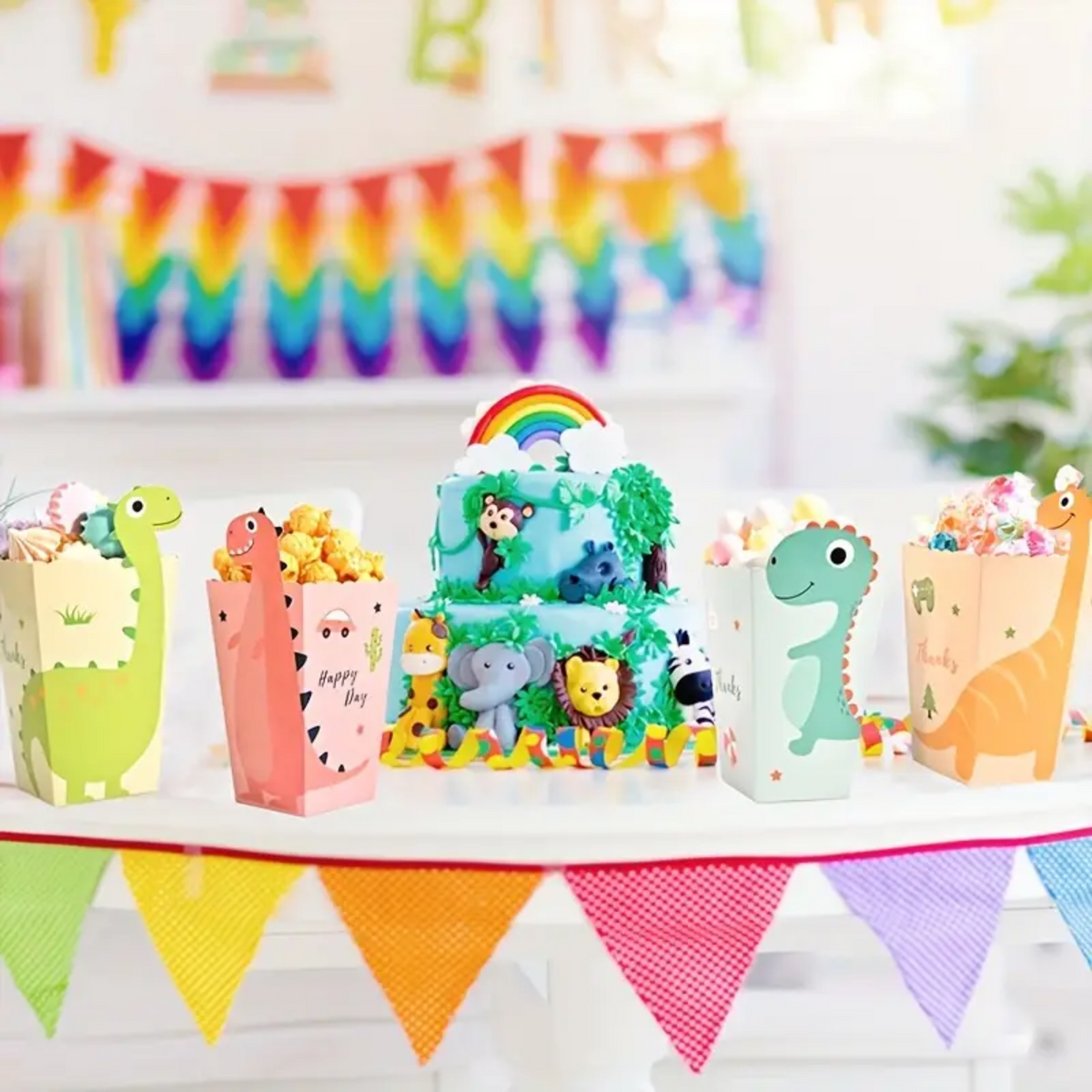 Adorable Dinosaur Popcorn Boxes Set