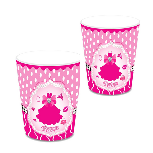 Hot Pink Girl Party Paper Cups Set