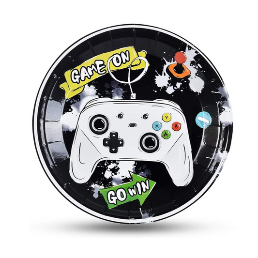 Gaming Theme Party 9 Inch Paper Plates Set