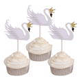 Load image into Gallery viewer, Swan Theme Cupcake Toppers Set
