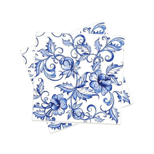 Blue White Chinoiserie Paper Napkins Set (Square)
