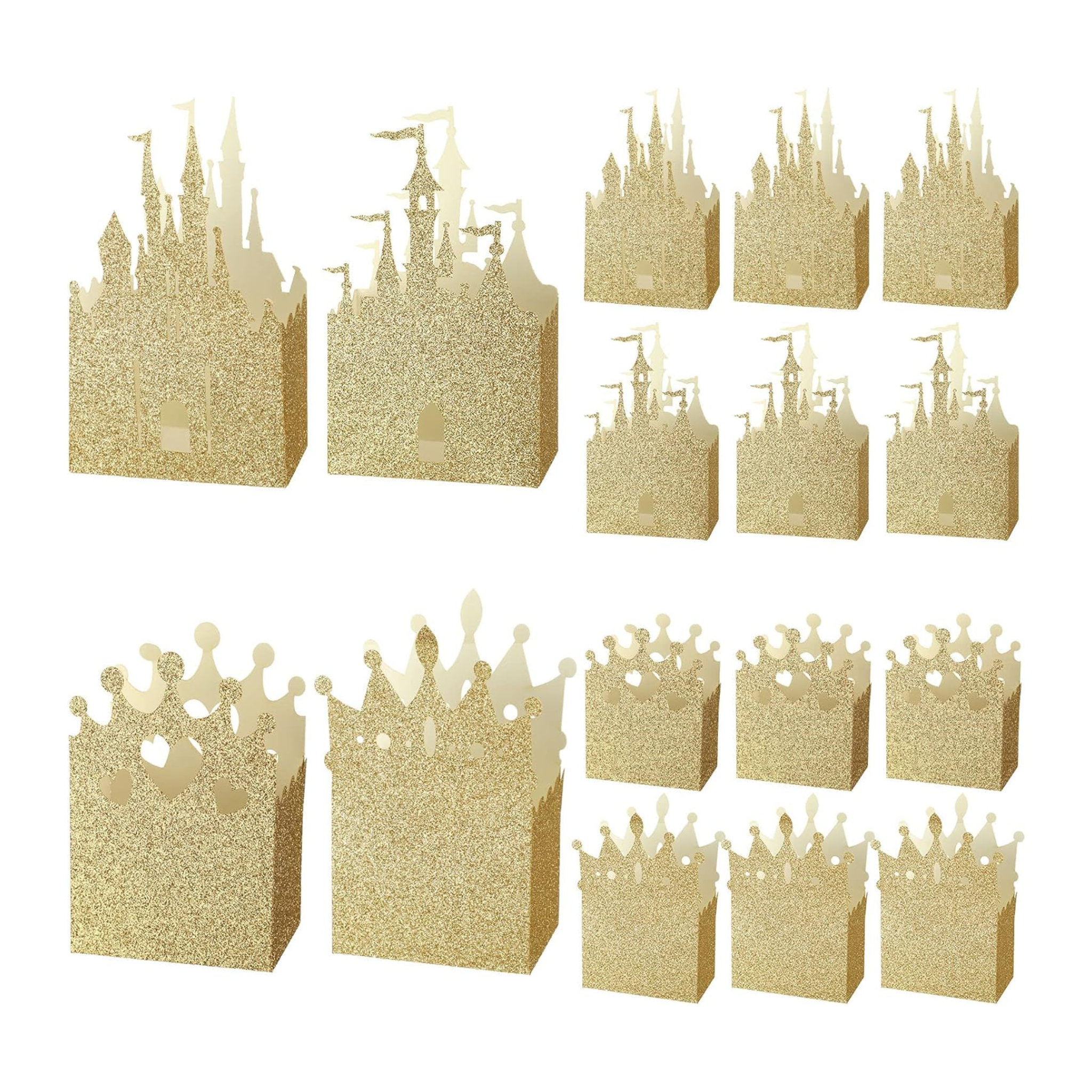 Golden Princess Party Favor Boxes Set