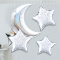 Load image into Gallery viewer, Silver Moon Shape and Star Shape Foil Balloons Set
