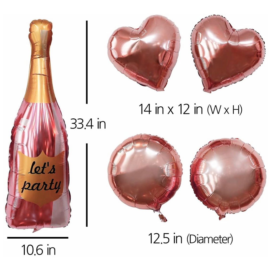 Let's Party Bottle Shape Foil Balloon Sets