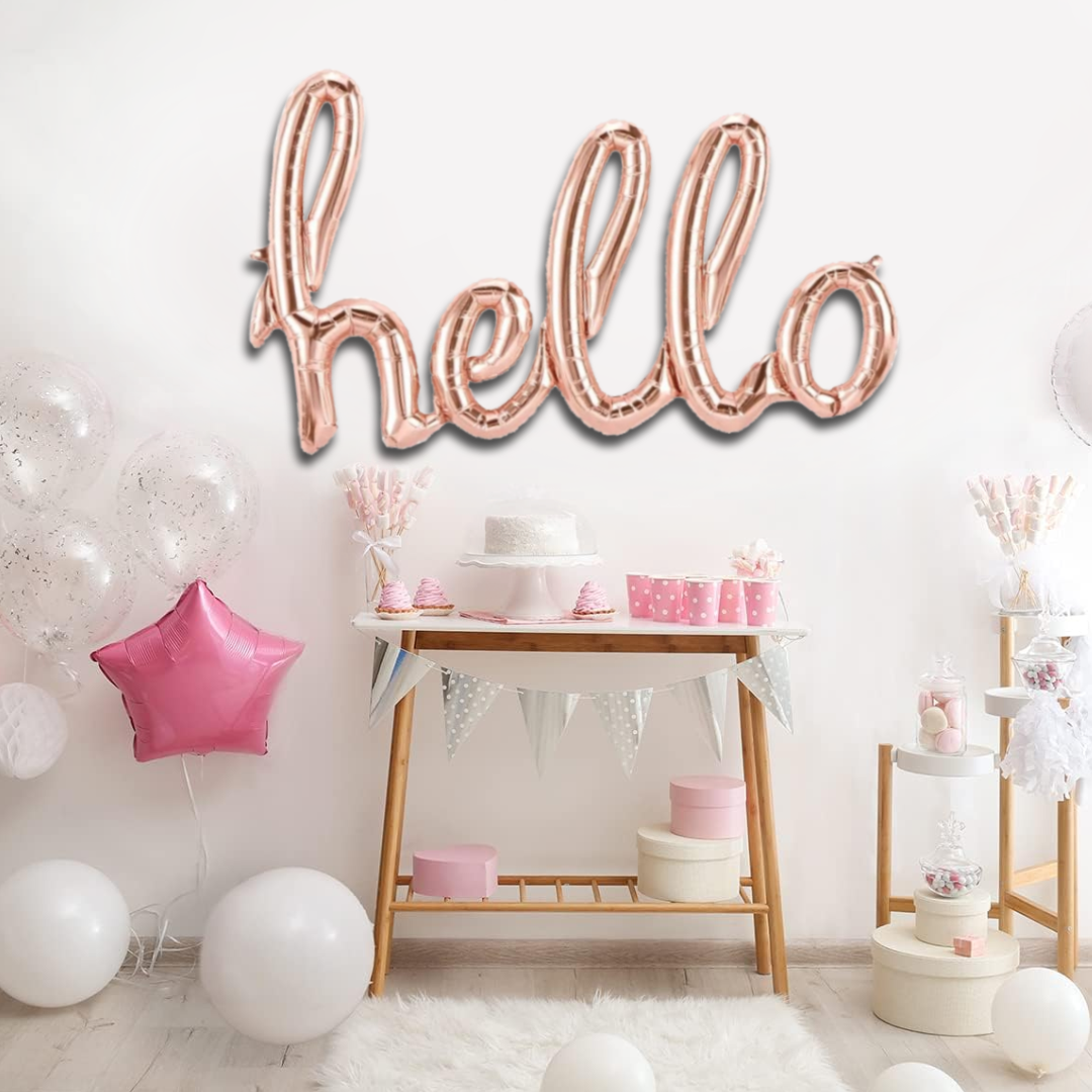 Rose Gold "Hello" Word Foil Balloon (Non-Inflated)